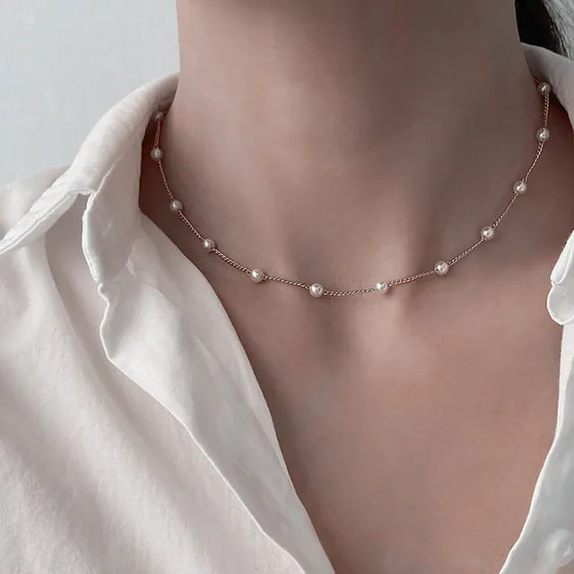 2022 Popular Silver Colour Sparkling Clavicle Chain Choker Necklace Collar For Women Fine Jewelry Wedding Party Birthday Gift - Montzel Collection