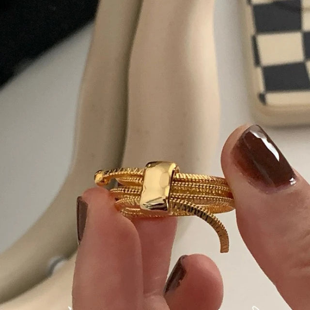 Bilandi Modern Jewelry Cool Metal Rings 2023 Trend New Popular Style Multi Layer Chain Rings For Women Female Party Gift - Montzel Collection