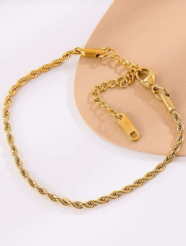 Pulseira Corrente com Torção de Aço Inoxidável