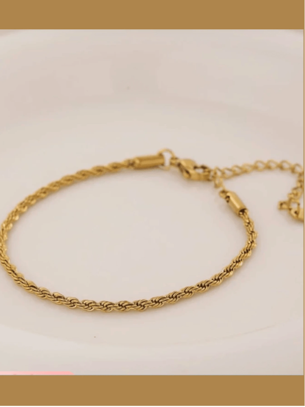 Pulseira Corrente com Torção de Aço Inoxidável
