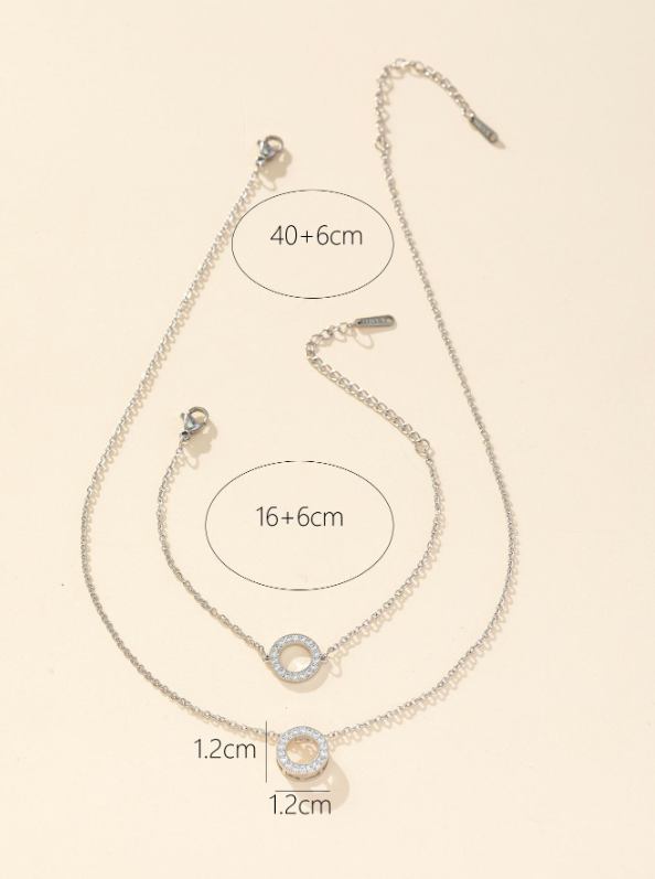 Conjunto Pingente e Pulseira de Cobre Micro Embutidos