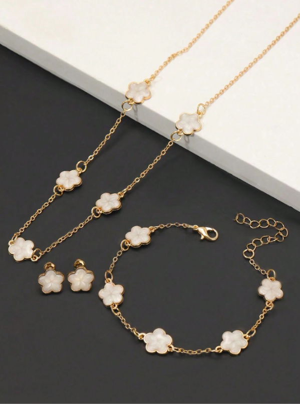 Conjunto 3 Peças Flor de Cinco Pétalas