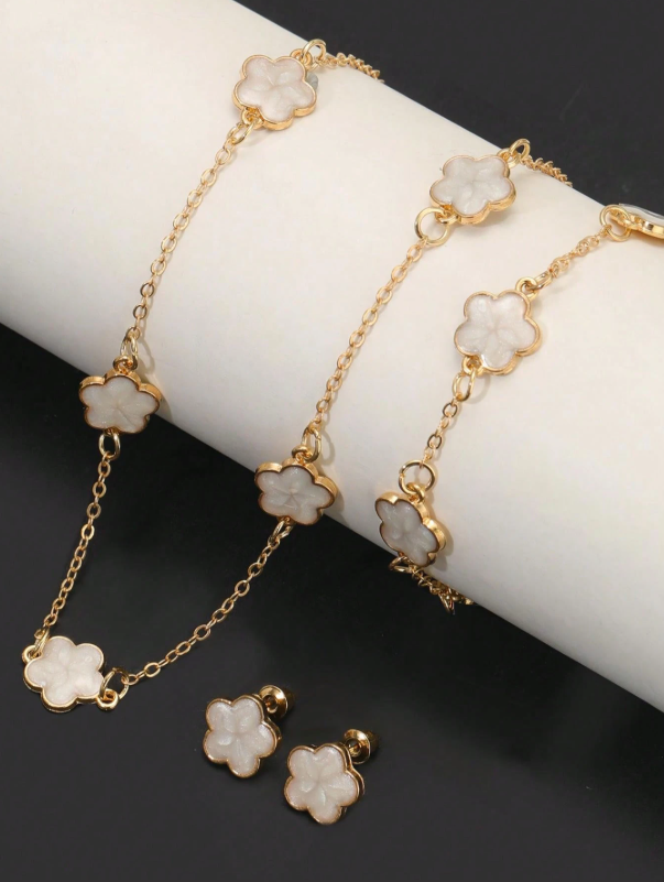 Conjunto 3 Peças Flor de Cinco Pétalas