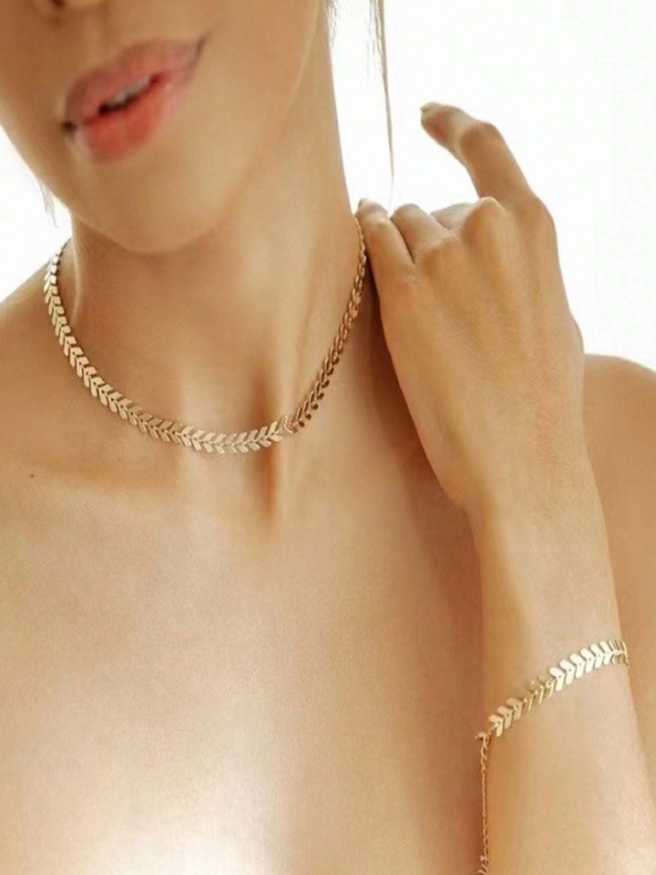 Conjunto Colar e Pulseira Escama de Peixe