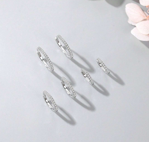 Conjunto 3 Pares de Brincos Cravejados com Zircônia