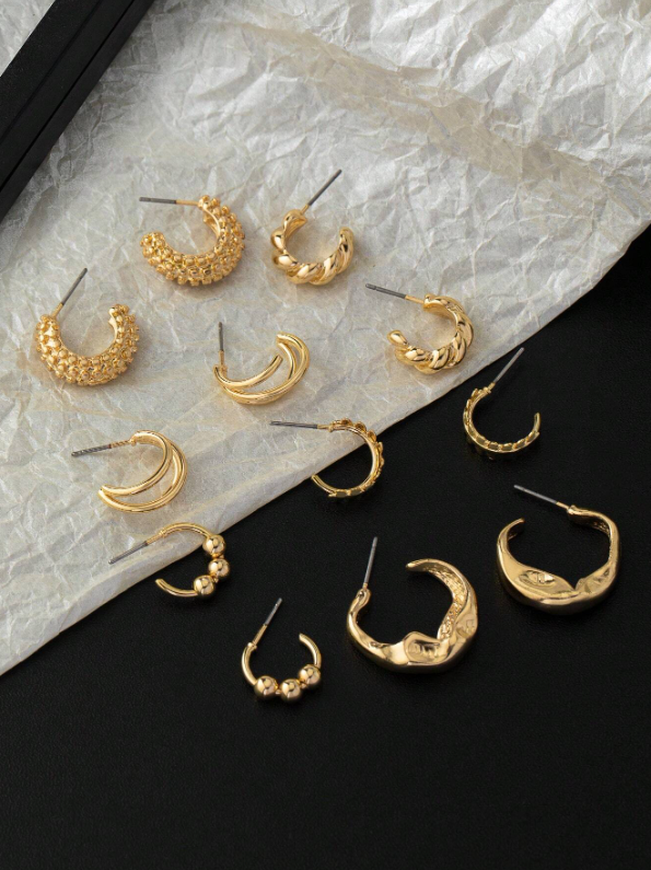 Conjunto 6 Pares de Brincos Minimalistas