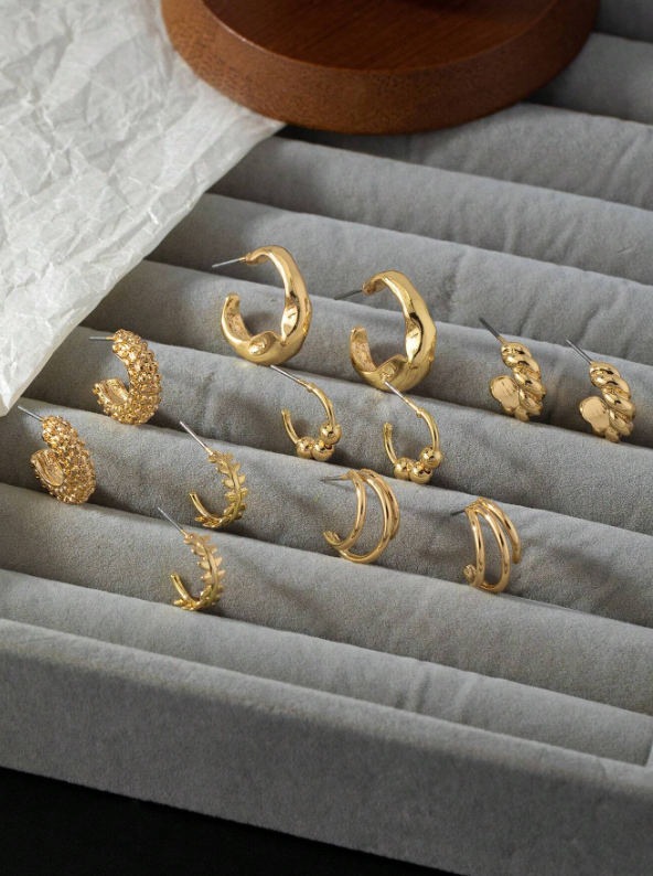 Conjunto 6 Pares de Brincos Minimalistas