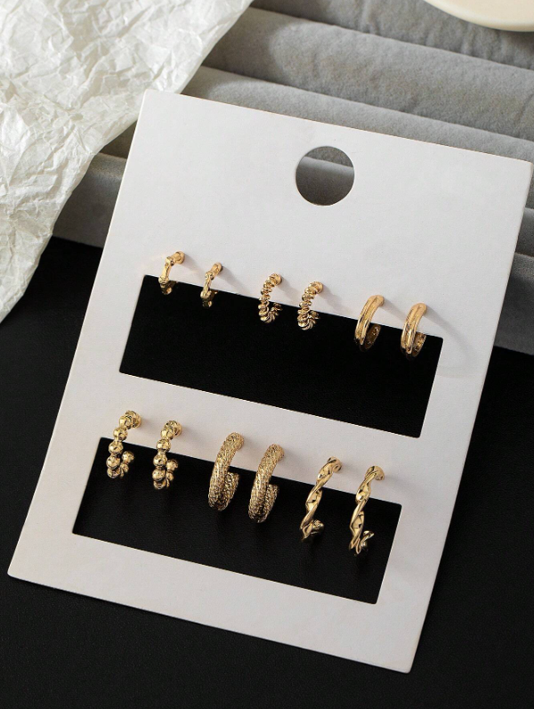 Conjunto 6 Pares de Brincos Minimalistas