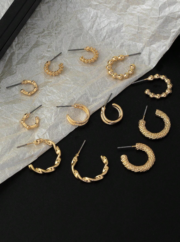 Conjunto 6 Pares de Brincos Minimalistas
