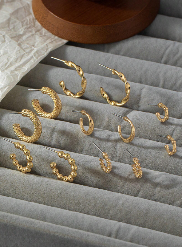 Conjunto 6 Pares de Brincos Minimalistas