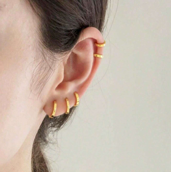 Conjunto 3 Pares de Brincos Argola Ouro 18K ou Prata 925