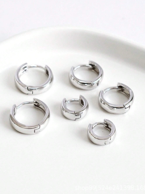 Conjunto 3 Pares de Brincos Argola Ouro 18K ou Prata 925