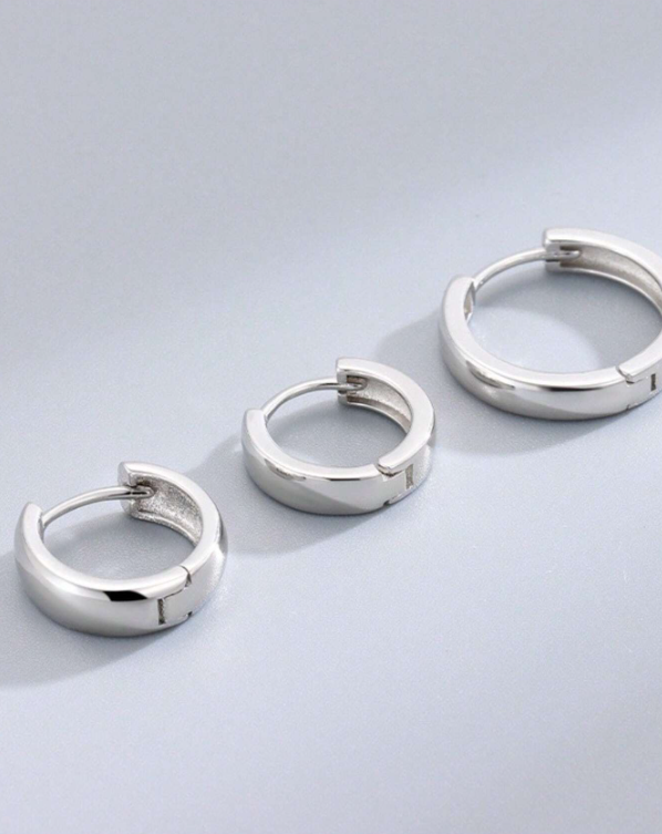 Conjunto 3 Pares de Brincos Argola Ouro 18K ou Prata 925