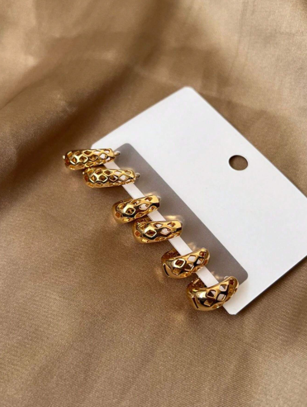 Conjunto 3 Pares de Brincos Cravejados com Cristal de Zircônia