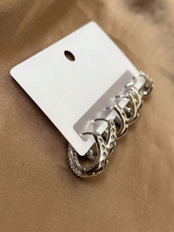 Conjunto 3 Pares de Brincos Cravejados com Cristal de Zircônia