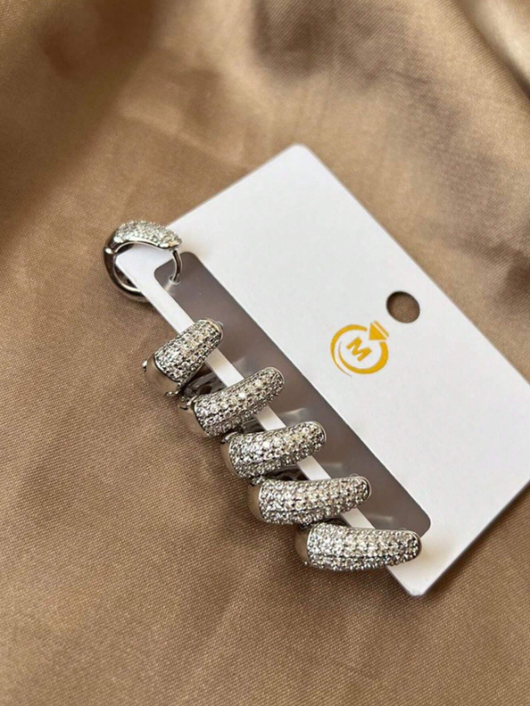 Conjunto 3 Pares de Brincos Cravejados com Cristal de Zircônia