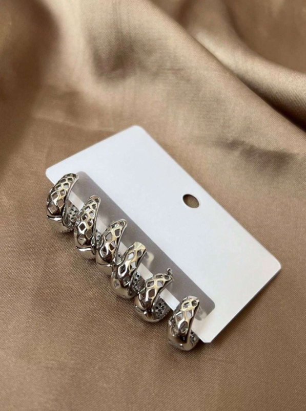 Conjunto 3 Pares de Brincos Cravejados com Cristal de Zircônia