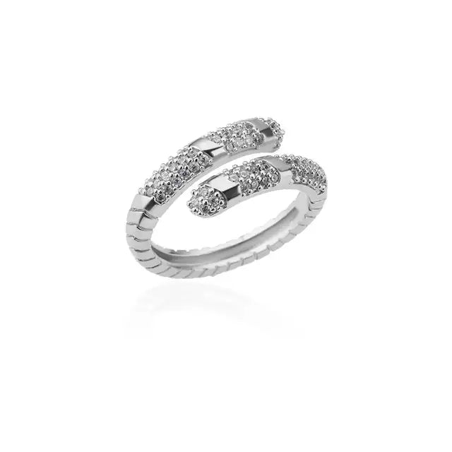 Luxury Zircon Snake Ring for Women Stainless Steel Gold Color Open Finger Rings New In Fashion Wedding Jewelry Accessories Gifts - Montzel Collection