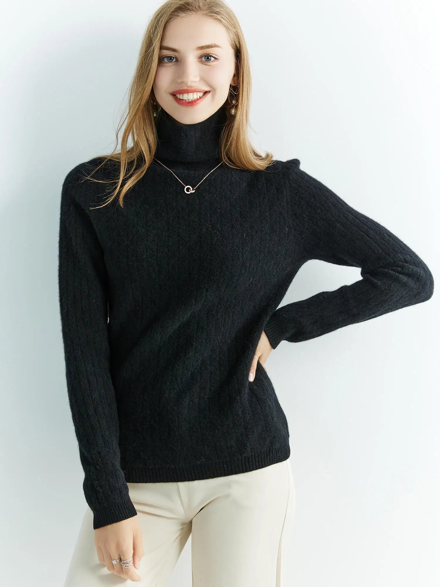 Blusa de lã gola alta para o inverno - Montzel Collection