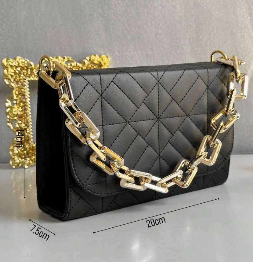 Bolsa quadrada aba minimalista bordada - Exclusive Bags - Montzel Collection