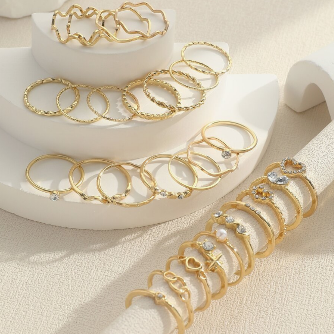 28 Peças/Conjunto Fashionable Conjunto De Anéis - Montzel Collection