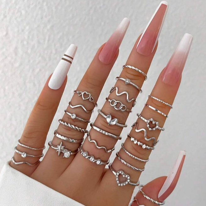 28 Peças/Conjunto Fashionable Conjunto De Anéis - Montzel Collection