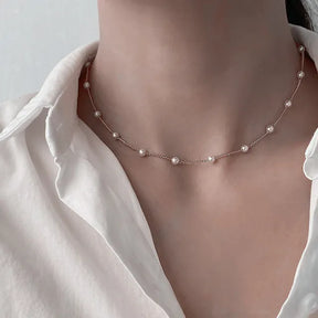 2022 Popular Silver Colour Sparkling Clavicle Chain Choker Necklace Collar For Women Fine Jewelry Wedding Party Birthday Gift - Montzel Collection 