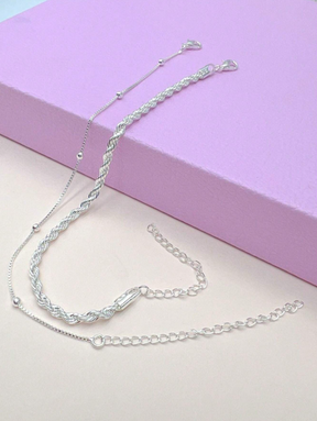 Conjunto Pulseira Cordão Baiano + Bolinha Veneziana Banhada A Prata 925