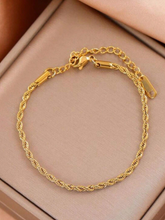 Pulseira Corrente com Torção de Aço Inoxidável