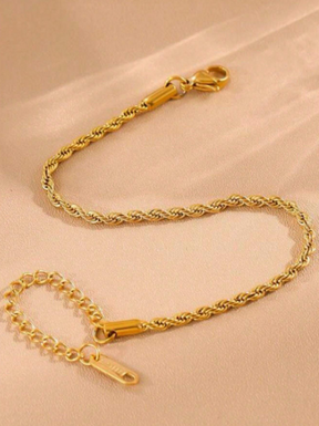 Pulseira Corrente com Torção de Aço Inoxidável