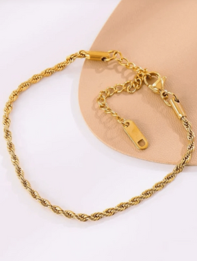 Pulseira Corrente com Torção de Aço Inoxidável
