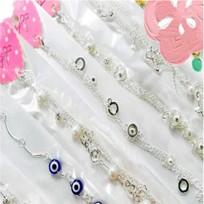 Conjunto 4 Pulseiras Banhada à Prata