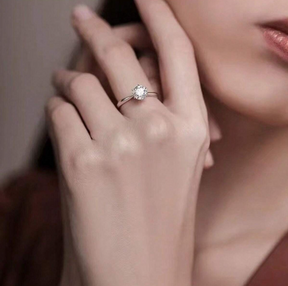 Aliança Feminina em Prata 925 de Aço Inoxidável com Pedra de Zircônio 316L