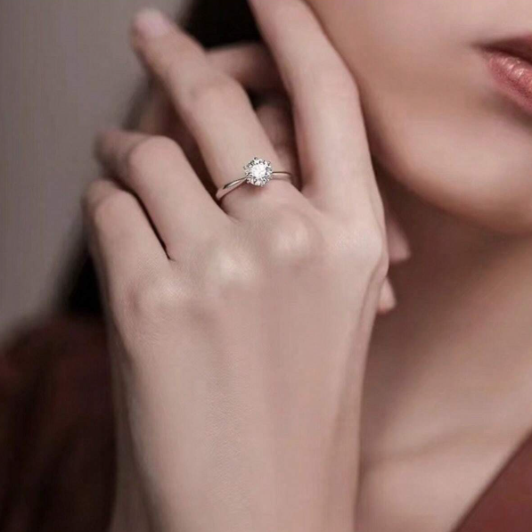 Aliança Feminina em Prata 925 de Aço Inoxidável com Pedra de Zircônio 316L