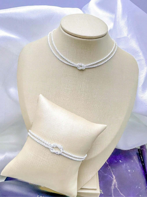 Conjunto Pulseira e Colar a Prata 925