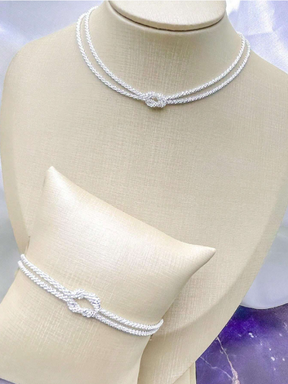 Conjunto Pulseira e Colar a Prata 925