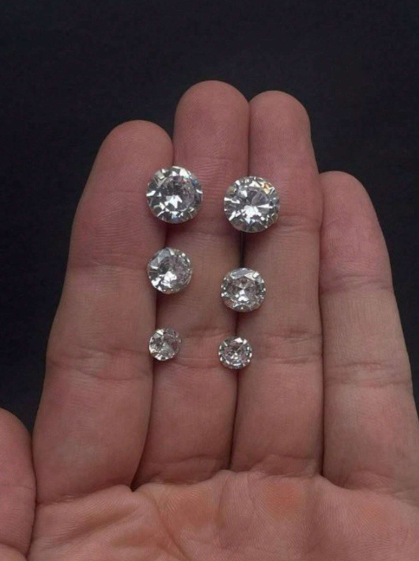 Conjunto 5 Pares de Brincos Zircônia Prateado