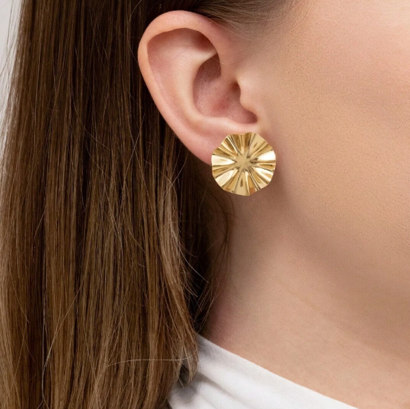 Brinco Chapa Banhado a Ouro 18K