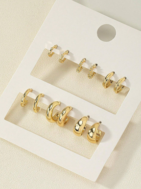 Conjunto 6 Pares de Brincos Minimalistas
