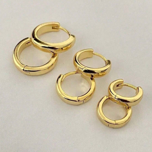 Conjunto 3 Pares de Brincos Argola Ouro 18K ou Prata 925