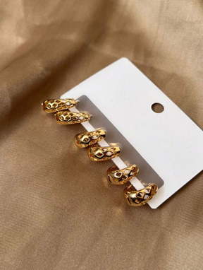 Conjunto 3 Pares de Brincos Cravejados com Cristal de Zircônia