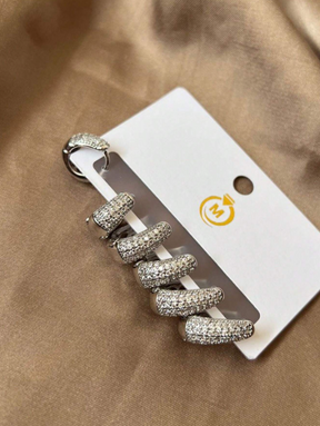 Conjunto 3 Pares de Brincos Cravejados com Cristal de Zircônia