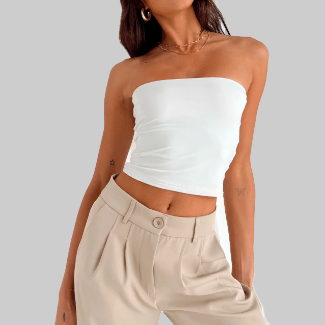 Cropped Minimalista Sem Alça