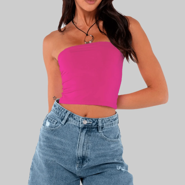 Cropped Minimalista Sem Alça