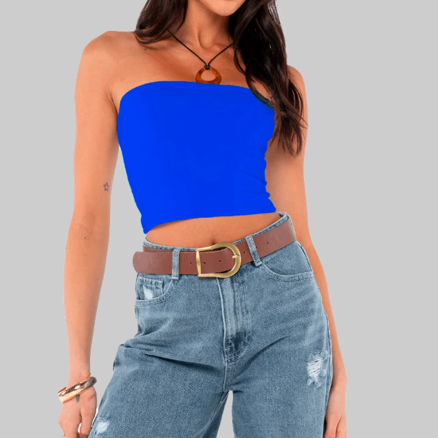 Cropped Minimalista Sem Alça