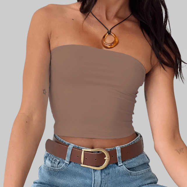 Cropped Minimalista Sem Alça