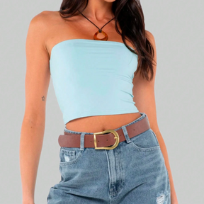 Cropped Minimalista Sem Alça