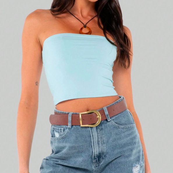 Cropped Minimalista Sem Alça