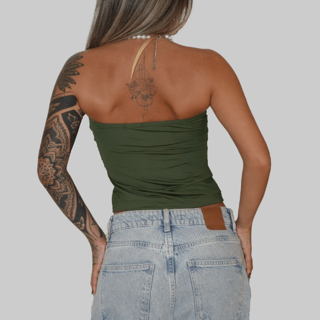 Cropped Minimalista Sem Alça