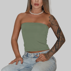 Cropped Minimalista Sem Alça